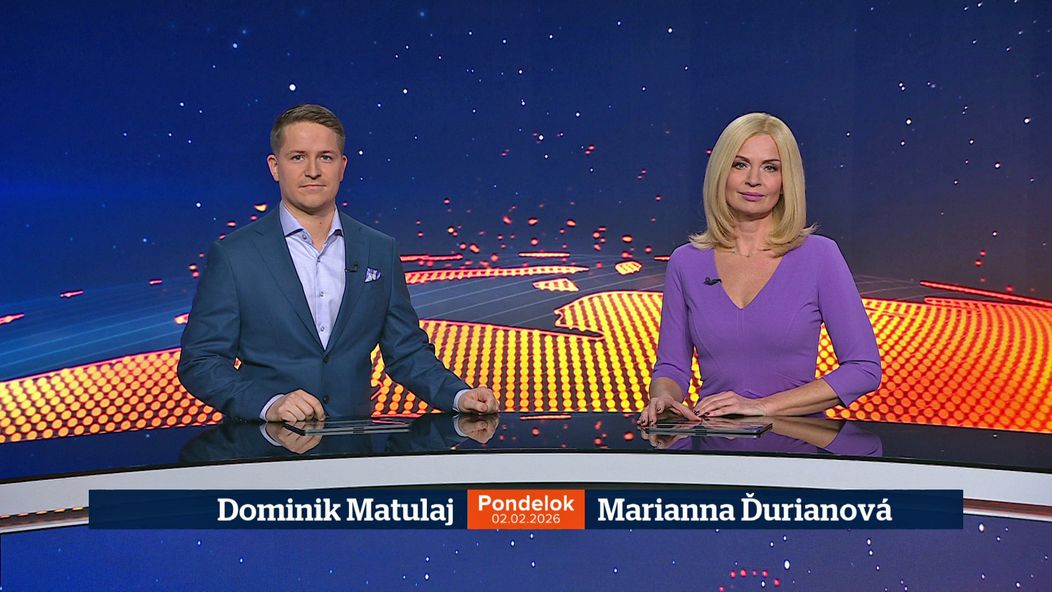 Dominik Matulaj a Marianna Ďurianová v relácii Televízne noviny