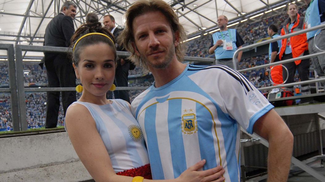 Natalia Oreiro a Facundo Arana počas nakrúcania seriálu Rany z lásky