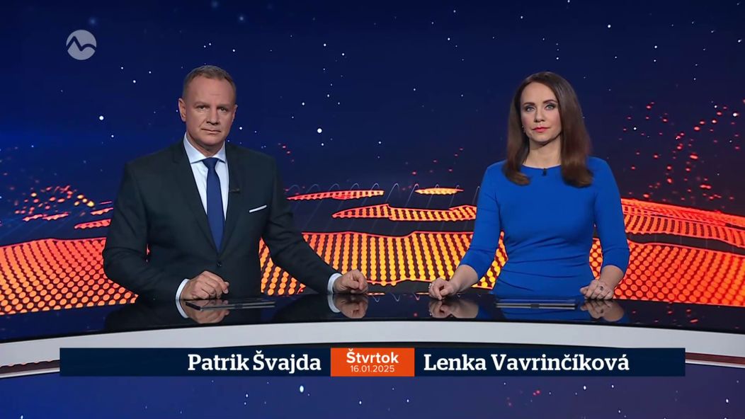 Patrik Švajda a Lenka Vavrinčíková v relácii Televízne noviny