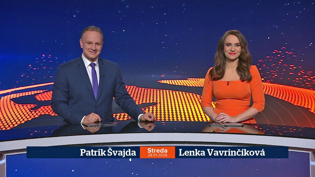 Patrik Švajda a Lenka Vavrinčíková v relácii Televízne noviny