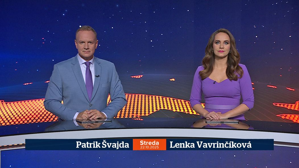 Patrik Švajda a Lenka Vavrinčíková v relácii Televízne noviny