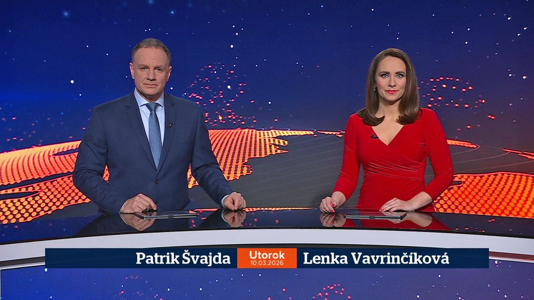 Patrik Švajda a Lenka Vavrinčíková v relácii Televízne noviny