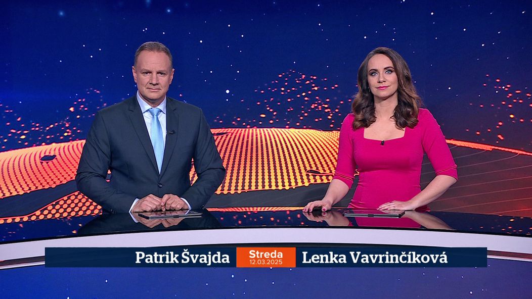 Patrik Švajda a Lenka Vavrinčíková v relácii Televízne noviny