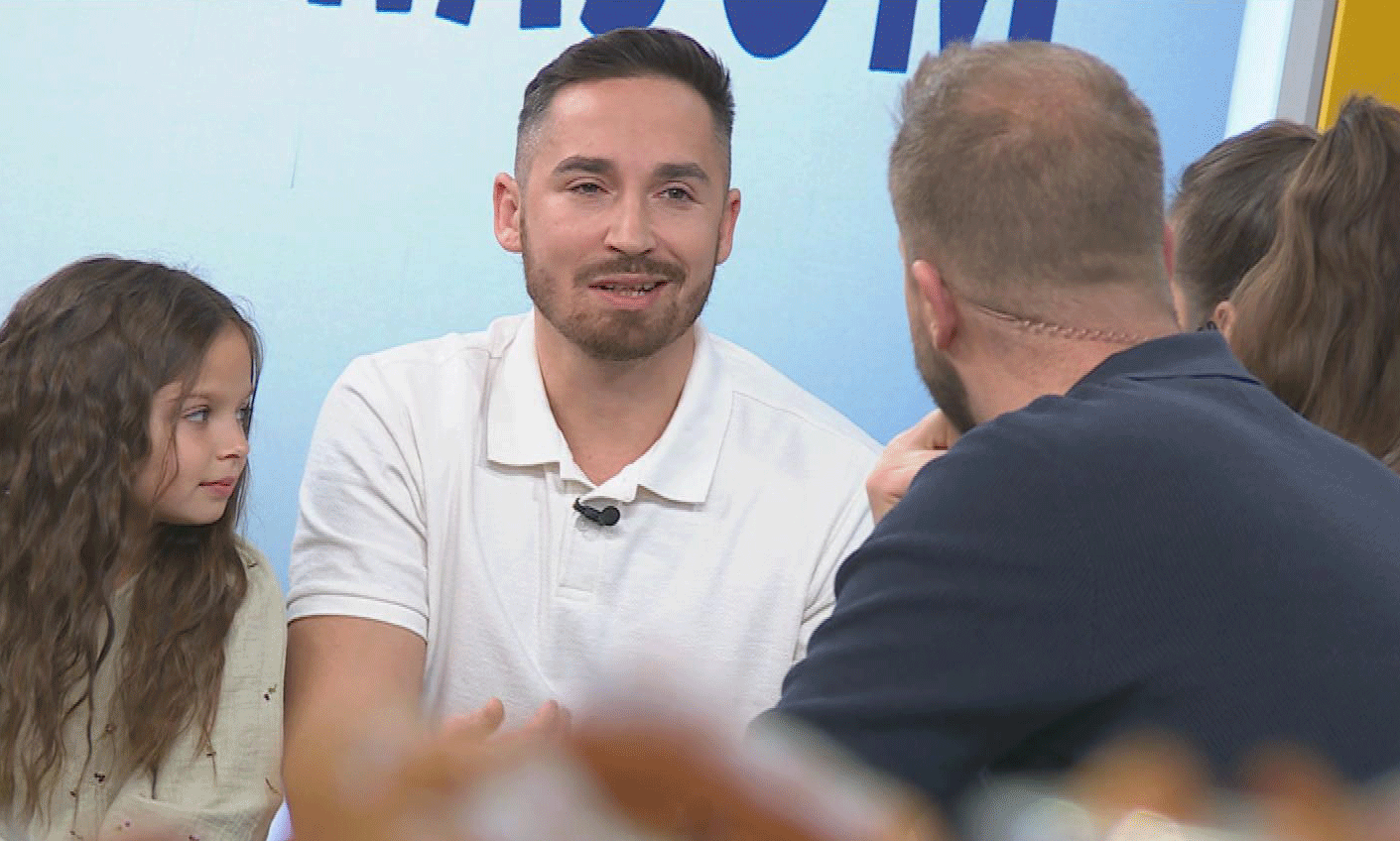 Larisa Mižigar s otcom a Macou Zábranskou v Teleráne