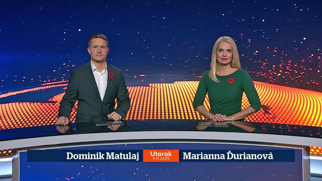 Dominik Matulaj a Marianna Ďurianová v relácii Televízne noviny