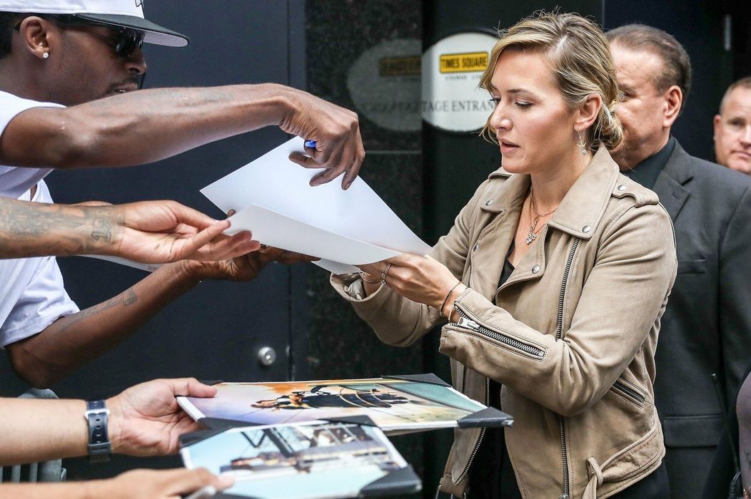 Kate Winslet na nakrúcaní šou Good Morning America