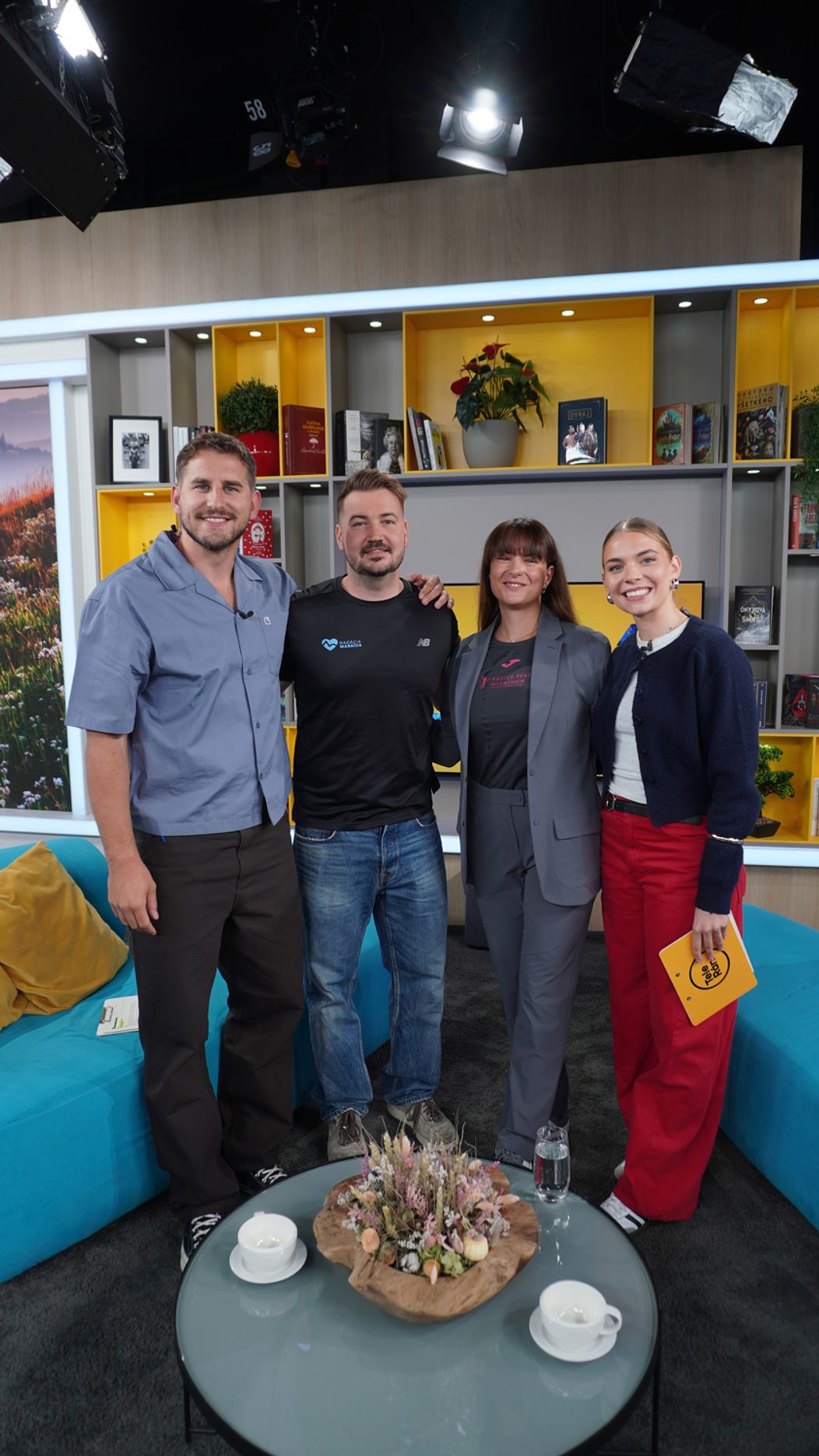 Marek Polomský, Pavol Borkovič, Kristína Vajdová a Simona Ondrušková v relácii Teleráno