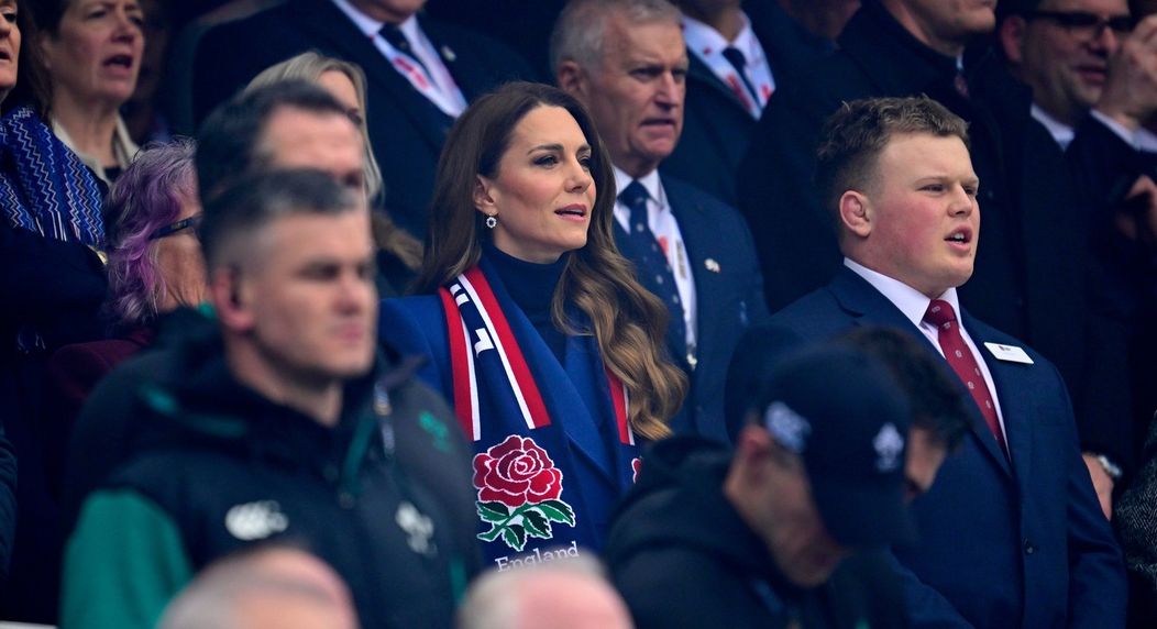 Princezná Kate na rugby zápase Six Nations.