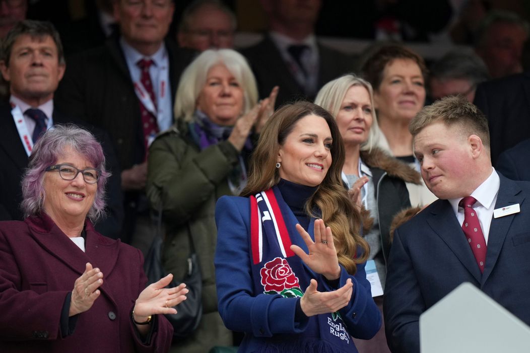 Princezná Kate na rugby zápase Six Nations.