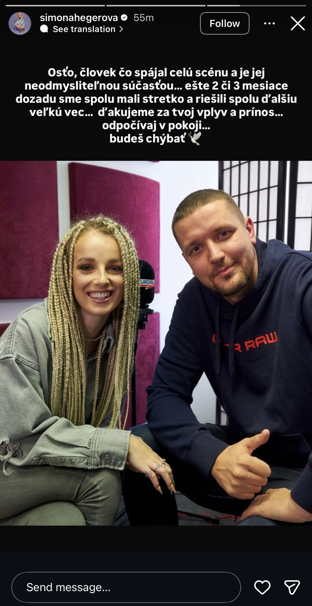 Sima Hegerová poslala vyznanie Osťovi.