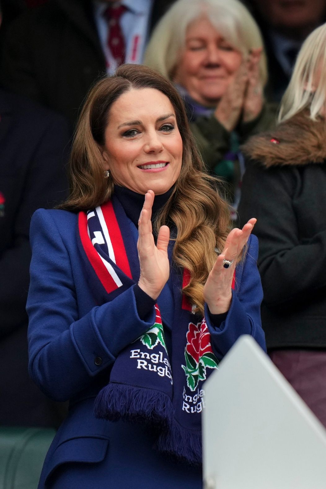 Princezná Kate na rugby zápase Six Nations.