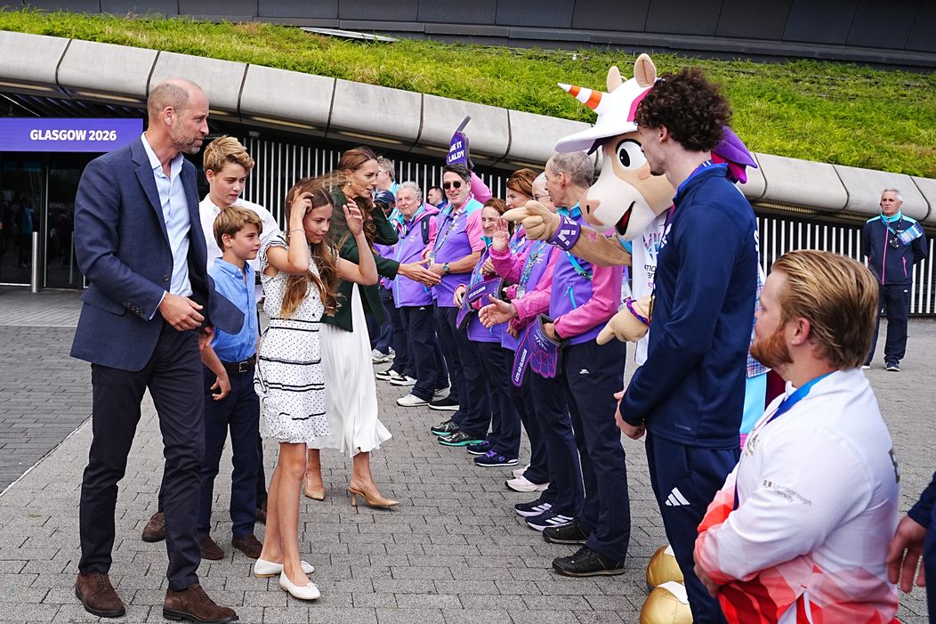 Kráľovská rodina na Hrách Commonwealthu v Škótsku.
