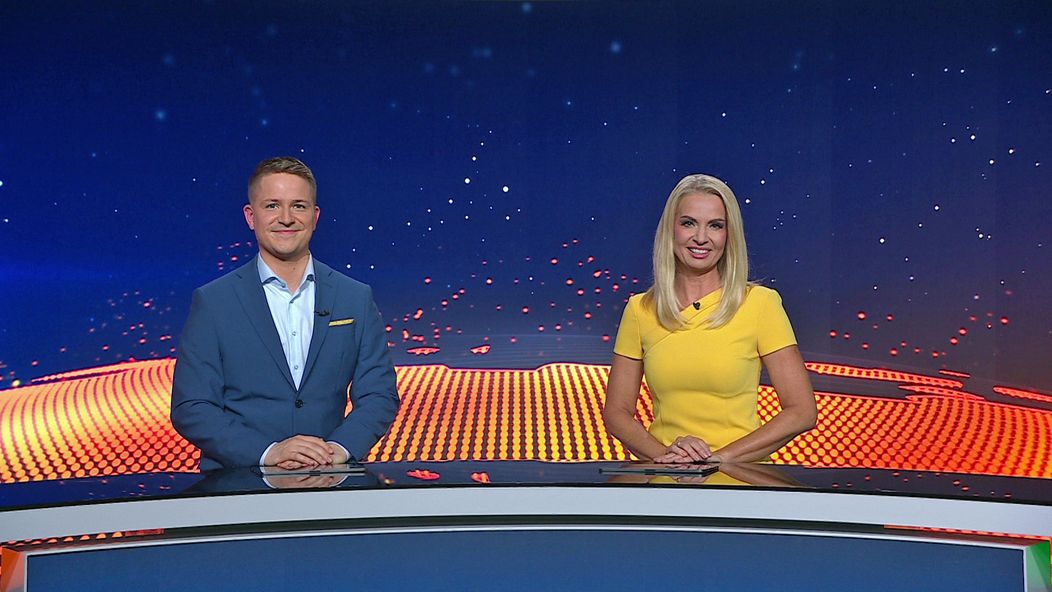 Dominik Matulaj a Marianna Ďurianová v relácii Televízne noviny