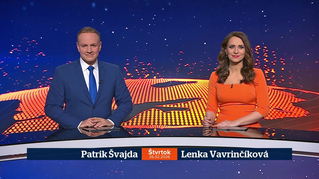 Patrik Švajda a Lenka Vavrinčíková v relácii Televízne noviny