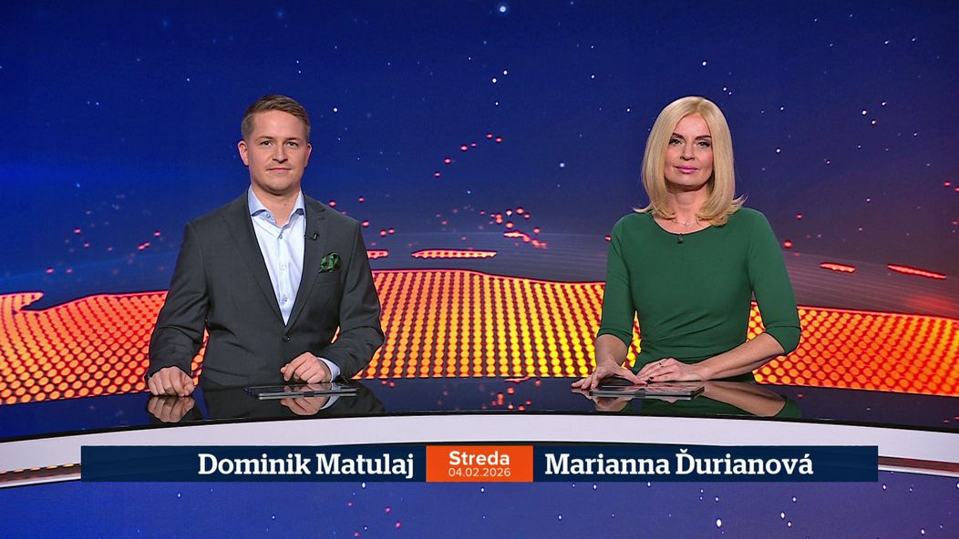 Dominik Matulaj a Marianna Ďurianová v relácii Televízne noviny