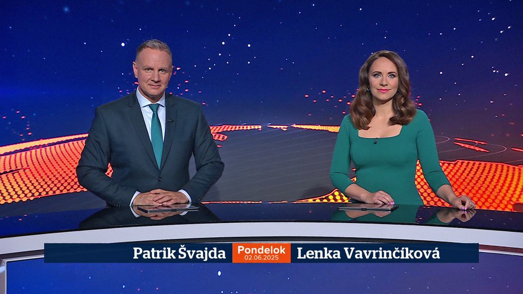 Patrik Švajda a Lenka Vavrinčíková v relácii Televízne noviny