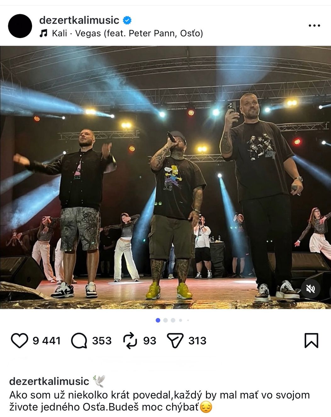 Raper Kali poslal Osťovi odkaz.