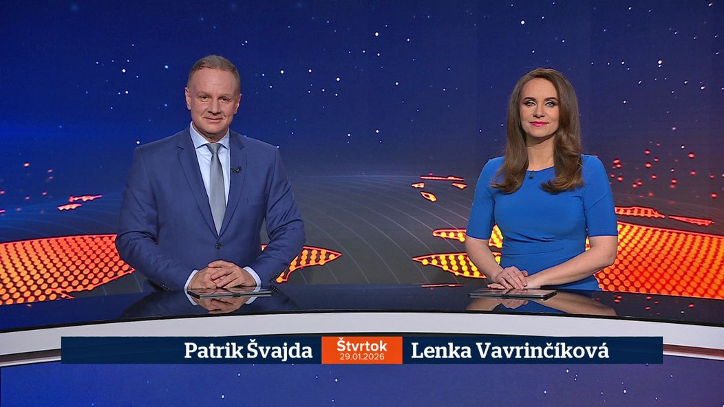 Patrik Švajda a Lenka Vavrinčíková v relácii Televízne noviny