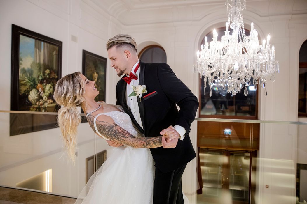 Veronika a Adam na svadbe