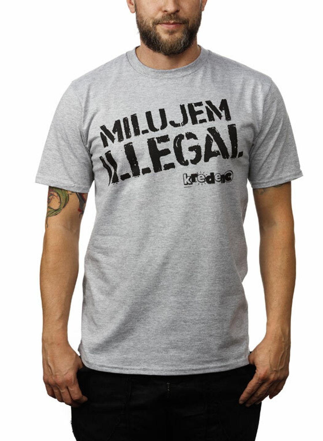 milujem Illegal- sivé tričko muži