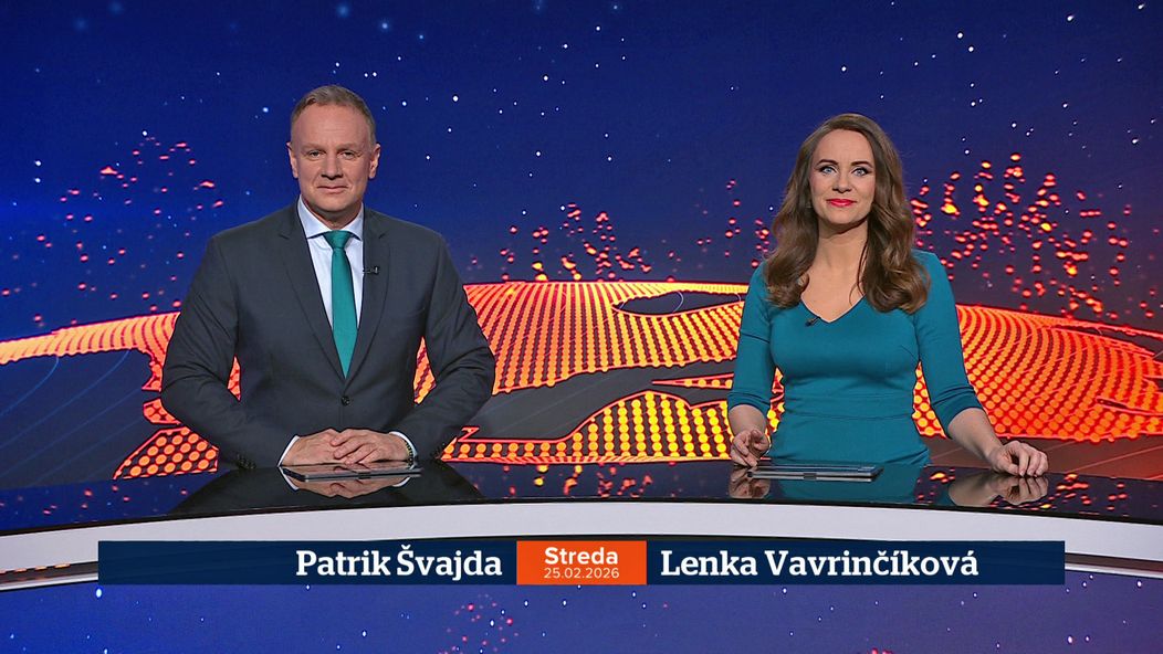 Patrik Švajda a Lenka Vavrinčíková v relácii Televízne noviny