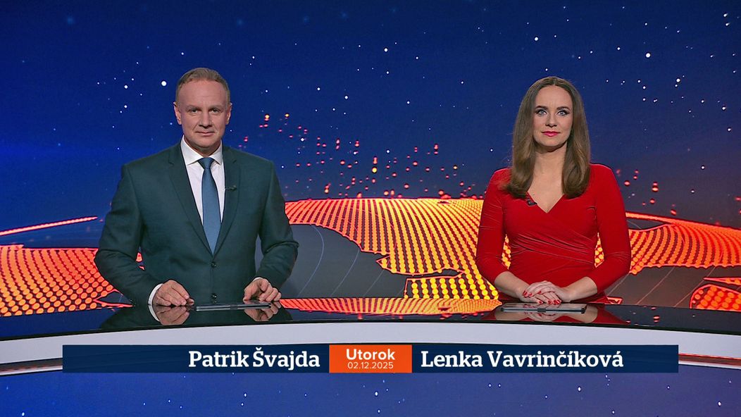 Patrik Švajda a Lenka Vavrinčíková v relácii Televízne noviny