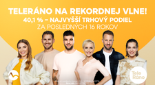 Teleráno pokorilo hranicu 40 %. Dosiahlo najvyšší trhový podiel za 16 rokov