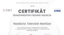 Nadácia Markíza opäť obhájila certifikát transparentnej firemnej nadácie