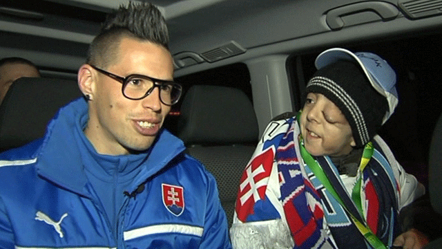 Modré z neba: Marek Hamšík splnil chorému Maťkovi futbalový sen
