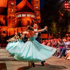 Koncert André Rieu na historickom námestí Vrijthof v holandskom Maastrichte.