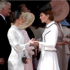 Kráľovná Letizia s vojvodkyňou Kate.