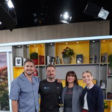Marek Polomský, Pavol Borkovič, Kristína Vajdová a Simona Ondrušková v relácii Teleráno