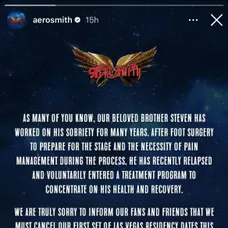 Oficiálny status skupiny Aerosmith
