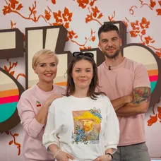 Kveta Horváthová, Paula Lopatovská a Tomáš Juríček v relácii Teleráno