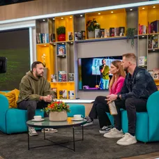 Andrej Zvolenský, Simona Ondrušková a Marek Polomský v relácii Teleráno
