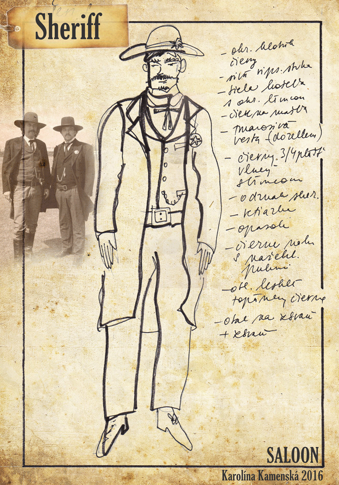 Divoký Zapadákov, skica, kostýmy