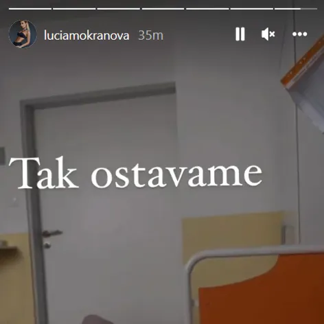 Lucka Mokráňová s Talinkou v nemocnici