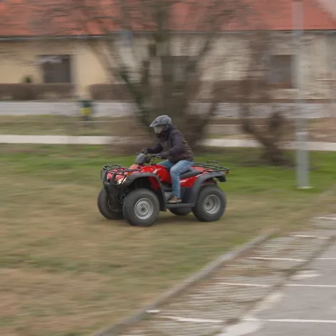 Jazdec v akcii.
