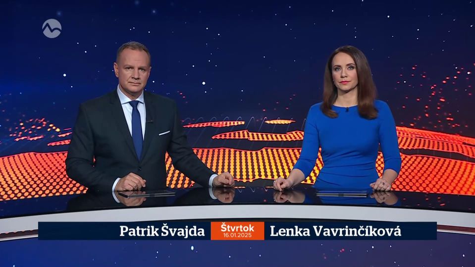 Patrik Švajda a Lenka Vavrinčíková v relácii Televízne noviny