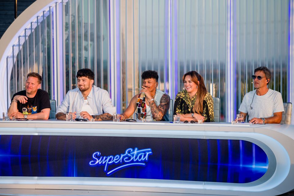 Jakub Prachař, Calin, Ben Cristovao, Ewa Farna a Pavol Habera v šou SuperStar