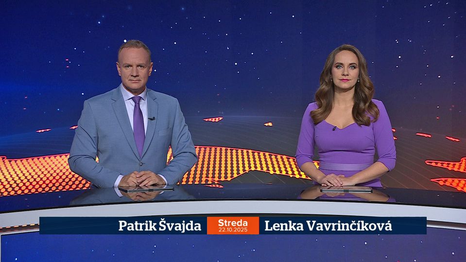Patrik Švajda a Lenka Vavrinčíková v relácii Televízne noviny