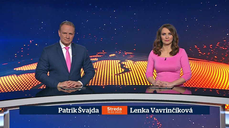 Patrik Švajda a Lenka Vavrinčíková v relácii Televízne noviny