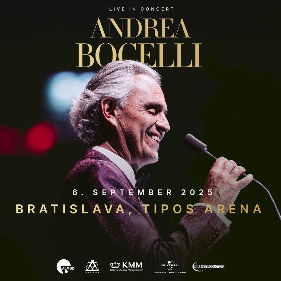 Andrea Bocelli 6. septembra v TIPOS aréne v Bratislave