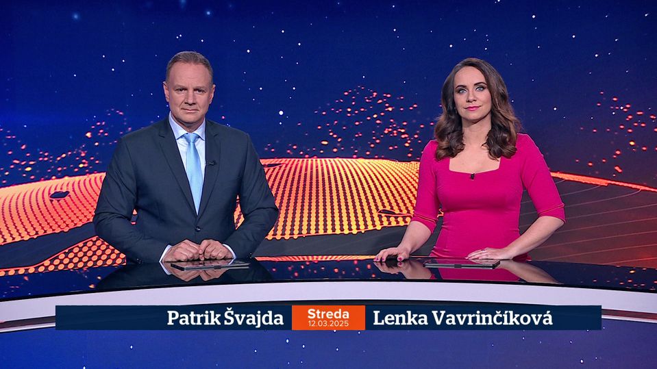 Patrik Švajda a Lenka Vavrinčíková v relácii Televízne noviny