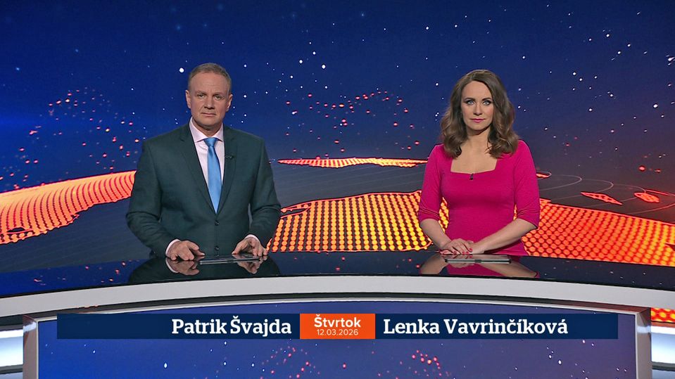 Patrik Švajda a Lenka Vavrinčíková v relácii Televízne noviny