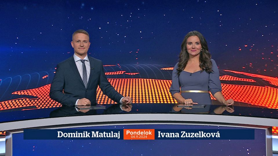 Dominik Matulaj a Ivana Zuzelková v relácii Televízne noviny