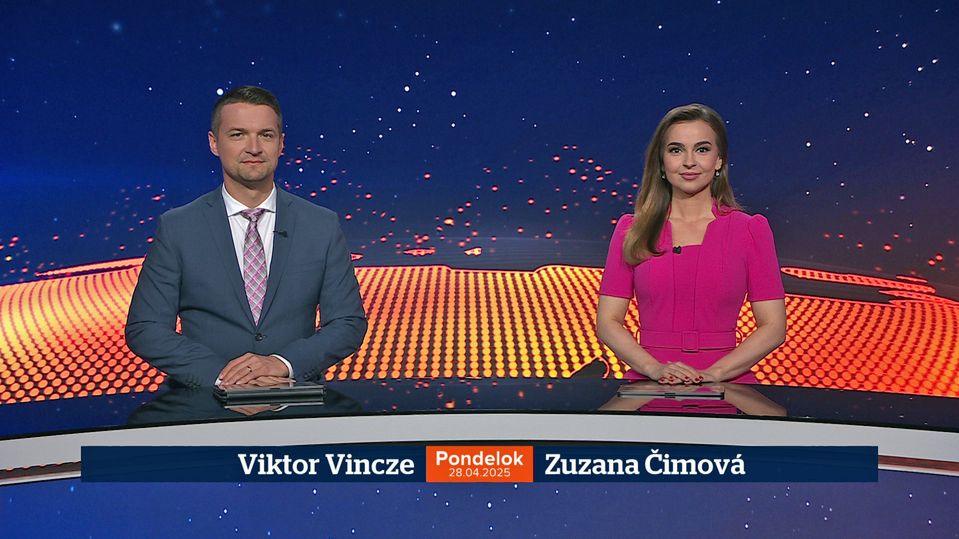 Viktor Vincze a Zuzana Čimová v relácii Televízne noviny