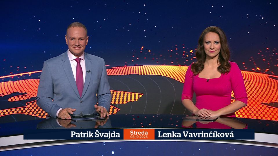 Patrik Švajda a Lenka Vavrinčíková v relácii Televízne noviny