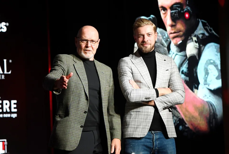 Marek Vašut a Petr Větrovský na tlačovej konferencii k Noci s legendou
