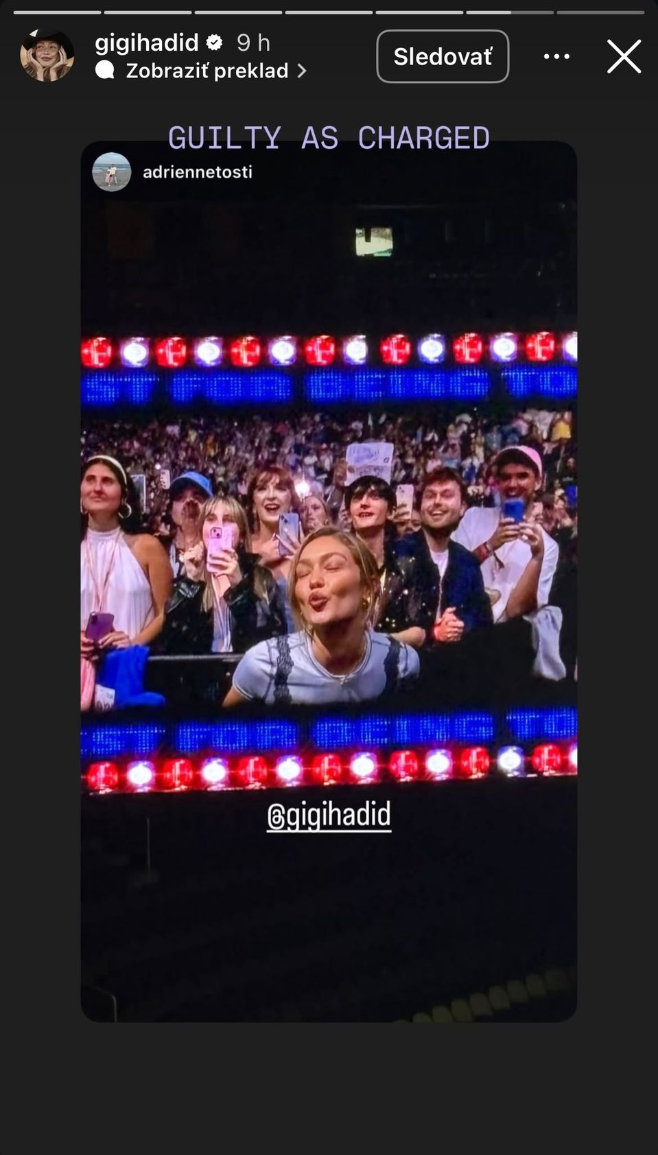 Gigi Hadid na koncerte Sabriny Carpenter